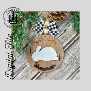 And God Created A Showman Rabbit Ornament SVG/LASER cut/DIGITAL/Show Rabbit Ornament/Ornament/Glowforge Ready/Lightburn Tested