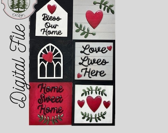 SVG/Laser cut/ DIGITAL/Leaning Ladder insert/Love Lives Here/Farmhouse style/Valentine/Winter/Glowforge Tested/Glowforge Ready