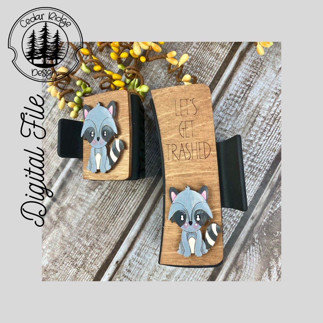 Racoon Hair Clip/svg/ LASER Cut/ Digital/racoon Claw Hair Clip