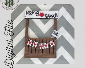 SVG/ LASER cut/ DIGITAL/ Freestanding/ Kissing Booth/Interchangeable/Glowforge Tested/Glowforge Ready