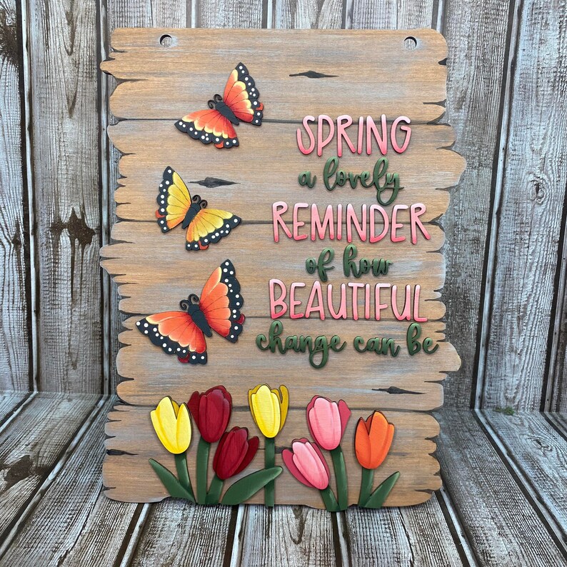 Signo de tulipanes de primavera SVG/ Corte LÁSER/ DIGITAL/Signo de primavera Signo de granja/Decoración de granja/Señal de puerta/Glowforge listo/Lightburn probado imagen 2