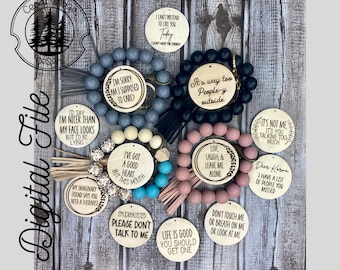 Sarcastic Wristlet Keychain Disc Designs / SVG/ LASER engraved/ DIGITAL/Sarcasm/Wristlet Keychain svg/