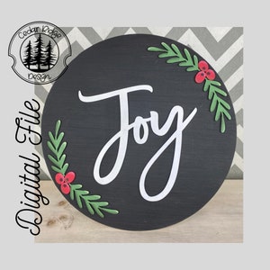 SVG/ LASER cut/ DIGITAL/Joy/Christmas/Christmas Decor/Door Sign/Glowforge Tested/Glowforge Ready