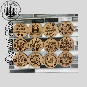 Dog and Cat Keychain/ Dog and Cat Wristlet/SVG/LASER engraved/ Scrap Buster/DIGITAL/Wristlet Keychain Disc Design/ Wristlet Keychain svg/