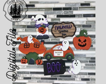 SVG/ LASER cut/ DIGITAL/Ghost Gnome /Halloween Tiered Tray Set/ Ghost Tiered Tray Set/Farmhouse Decor/Glowforge Tested/Glowforge Ready