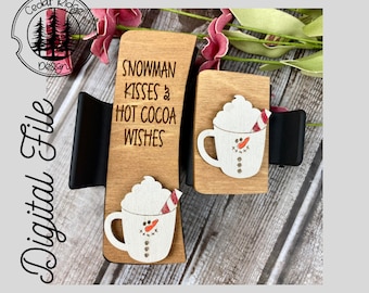Clip de pelo de muñeco de nieve/SVG/Corte LÁSER/DIGITAL/Clip de pelo de garra de muñeco de nieve/Clip de pelo de invierno/Accesorio de pelo de Navidad/Lightburn probado/Glowforge listo