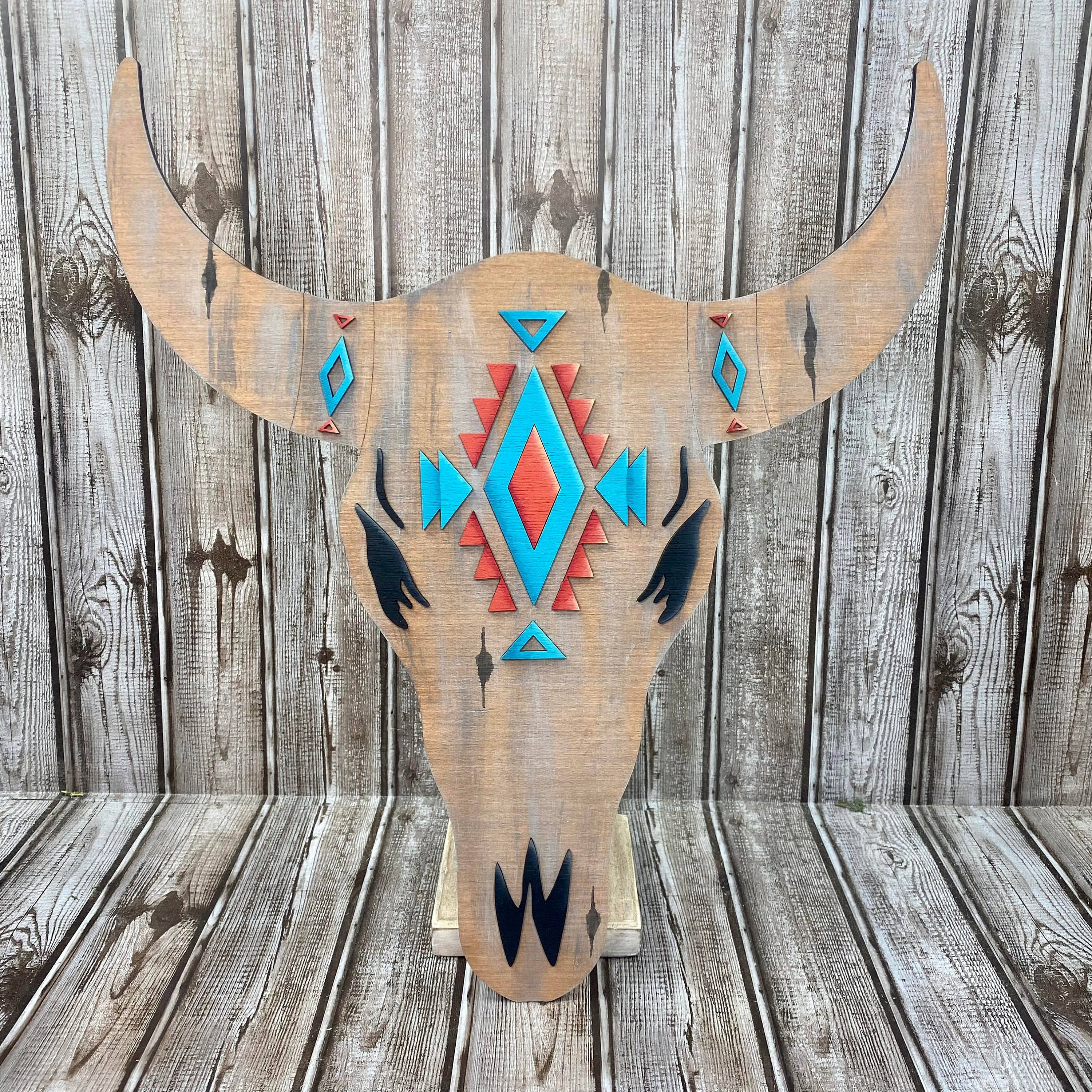 Aztec Bull / Aztec Bull Wall Sign SVG/ LASER Cut/ Digital/western Wall ...