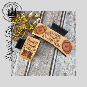 Football hair Clip/SVG/LASER cut/DIGITAL/Sports Claw Hair Clip/Faith Family Football/Hair Accessories/Glowforge Tested/Lightburn Ready