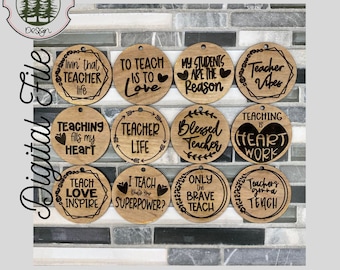 Teaching Wristlet Keychain Disc Designs/SVG/ LASER engraved/ DIGITAL/Teacher/Wristlet Keychain svg/Scrap Buster/Glowforge Tested/Laser Ready