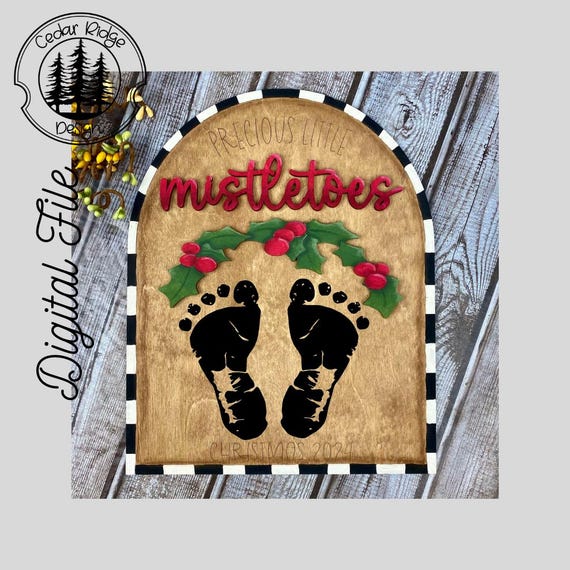 Christmas Footprint Keepsake/SVG/ LASER cut/ DIGITAL/Christmas Gift/Baby Footprint/Infant Keepsake/Glowforge Tested/Lightburn Tested