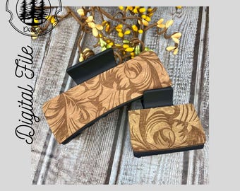 Western Hair Clip/SVG/LASER cut/ DIGITAL/Hand Tooled Leather Pattern Claw Clip/Hair Accessories/Glowforge Tested/Lightburn Ready