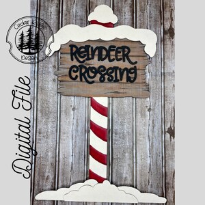 SVG/ LASER cut /DIGITAL File/Rustic Candy Cane Post Sign/Christmas Shelf Sitter Sign/Christmas Decor/ Glowforge Tested/Glowforge Ready