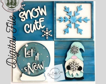 SVG/Laser cut/ DIGITAL/Leaning Ladder insert/Let It Snow/Valentine/Winter/Glowforge Tested/Glowforge Ready