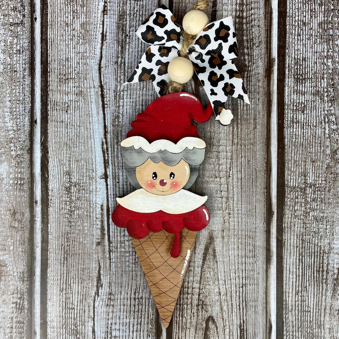 Icecream Cone Ornament/mr and Mrs Claus Cone Ornament Etsy