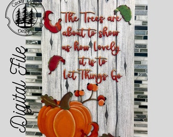 SVG/ LASER cut/ DIGITAL/Fall Leaves Plank Sign/Fall Sign/Autumn Plank Sign/Porch Sign/Door Sign/Glowforge Tested/Glowforge Ready