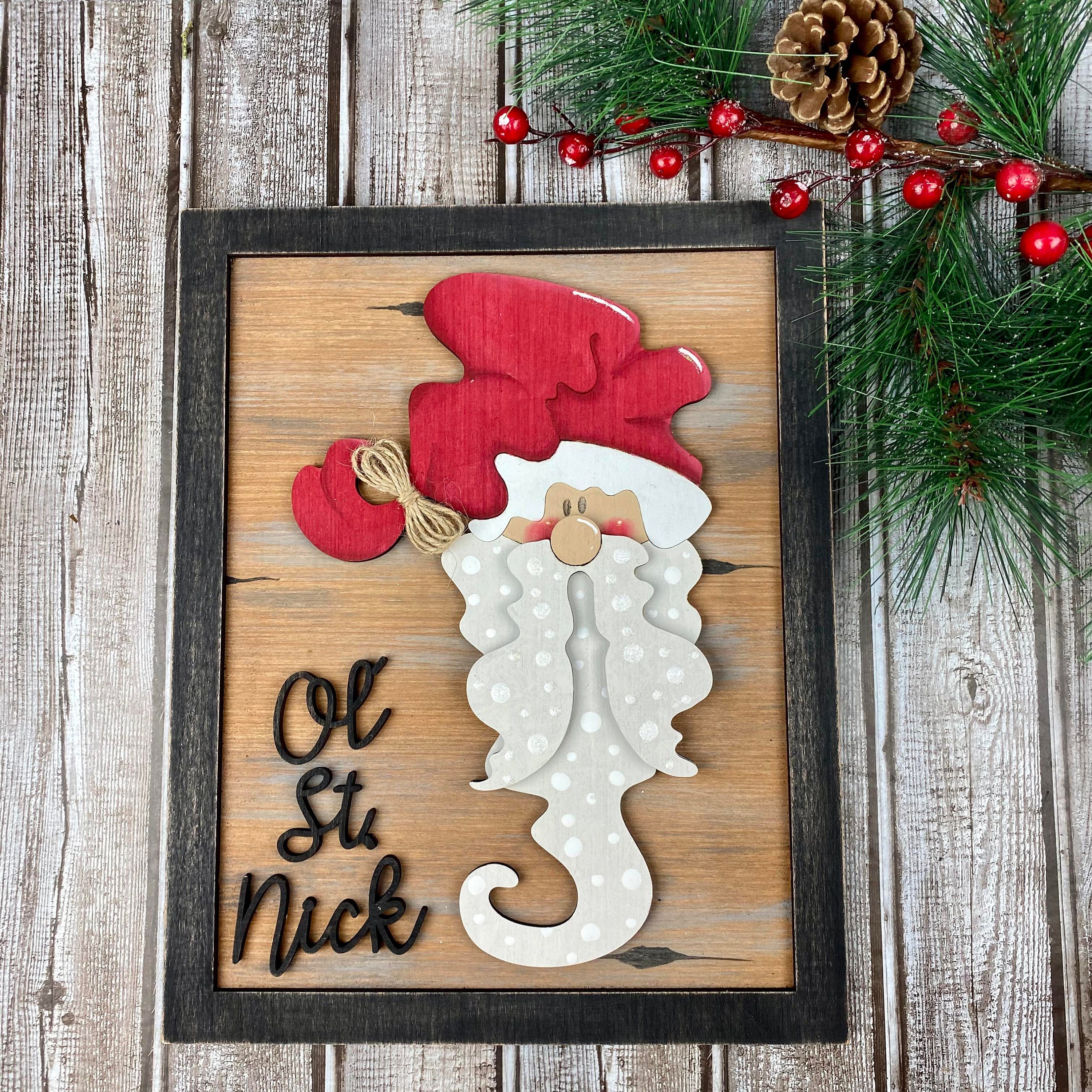 オールド セント ニック サンタ サイン SVG/レーザー カット/デジタル