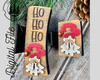 Lindo clip de pelo de Santa/SVG/corte LÁSER/DIGITAL/Clip de pelo de garra de Santa/Clip de pelo de invierno/Accesorio de pelo de Navidad/Lightburn probado/Glowforge listo