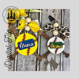 Baseball Softball Auto Anhänger svg/Auto Diffusor/Lufterfrischer/Vent Clip/SVG/ LASER cut/ DIGITAL/Re-Scentable Car Freshie/Bag tag/Car Freshie