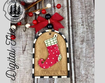 Whimsical Christmas Reindeer Ornament/SVG/LASER cut/ DIGITAL/Gift Tag/Christmas Reindeer/Christmas Ornament/Lightburn tested/Glowforge Ready