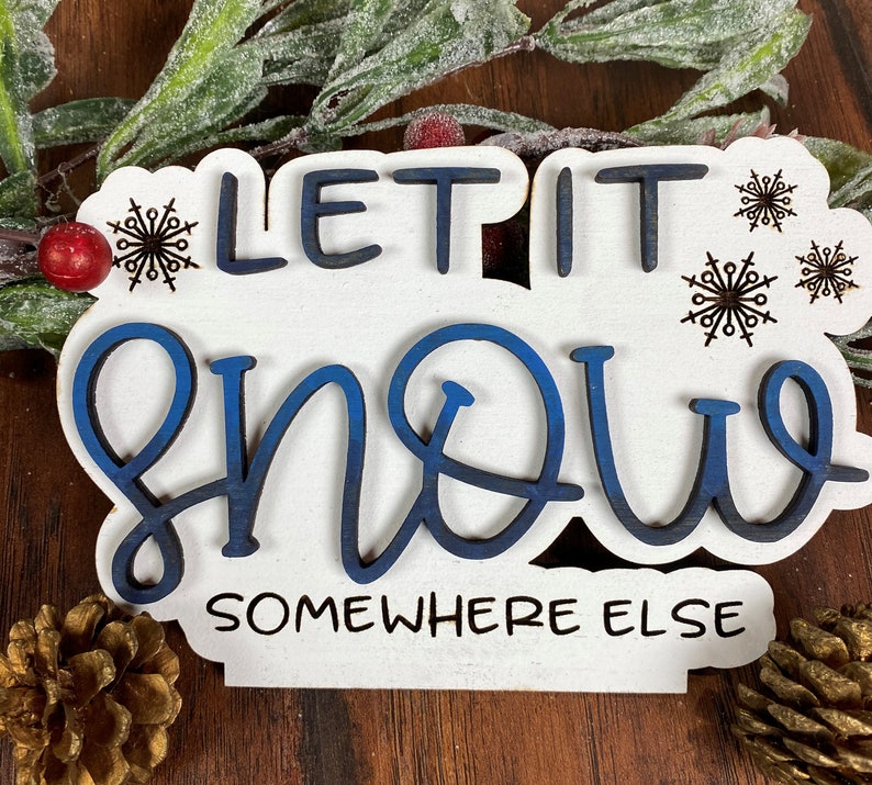 SVG LASER Cut DIGITAL Let It Snow Tiered Tray Etsy