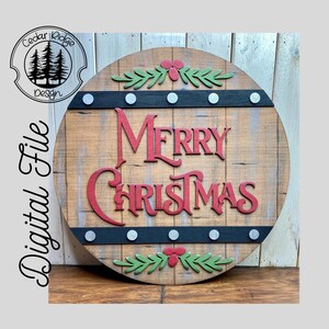 SVG/ Corte LÁSER/ DIGITAL/Feliz Navidad Pallet Sign/Navidad/Navidad/Decoración de Navidad/Señal de puerta/Glowforge probado/Glowforge listo