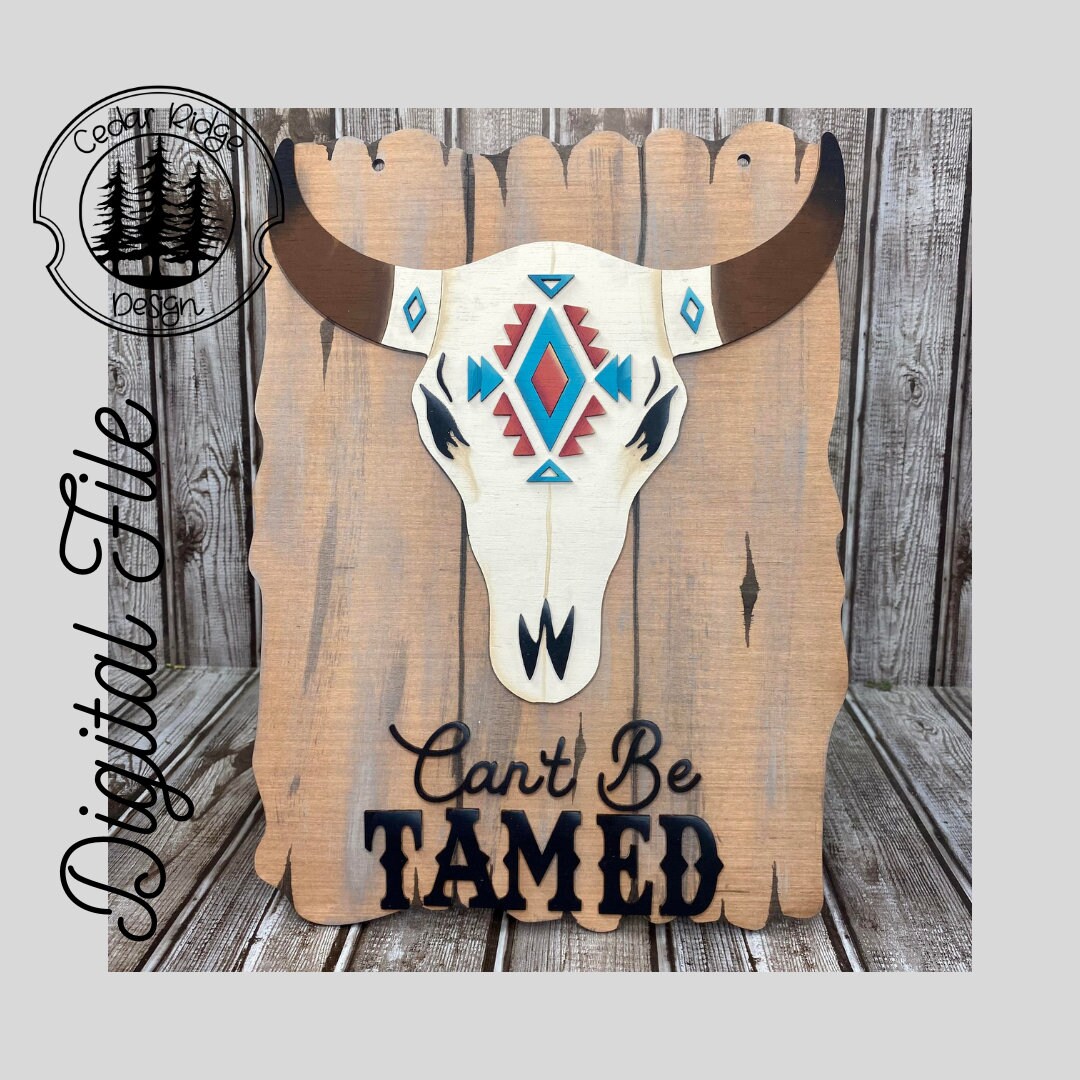 Aztec Bull / Aztec Bull Can't Be Tamed Sign /SVG/ LASER Cut/ Digital ...