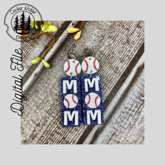 Layered Glitter Baseball Mom Earrings Layered Glitter Baseball Mom Earrings