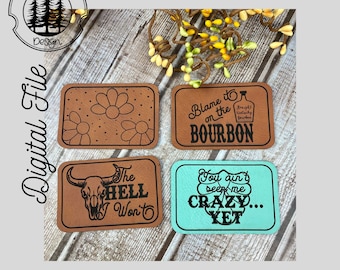 Western Hat Patch Bundle Designs/SVG/LASER engraved/ DIGITAL/Sarcasm/Hat Patch svg/Glowforge Tested/ Xtool F1 Tested/Lightburn Ready