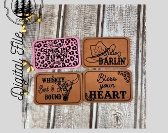 Western Hat Patch Bundle Designs/SVG/LASER engraved/ DIGITAL/Sarcasm/Hat Patch svg/Glowforge Tested/ Xtool F1 Tested/Lightburn Ready