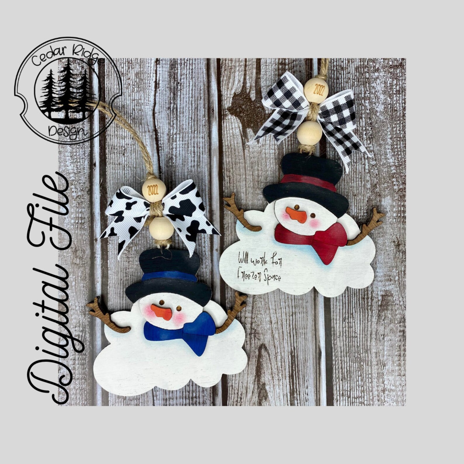 Melted Snowman Ornament/snowman Ornament Set/svg/ LASER Cut/ - Etsy
