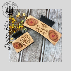 Football hair Clip/SVG/LASER cut/DIGITAL/Sports Claw Hair Clip/Let&#39;s do this Boys/Hair Accessories/Glowforge Tested/Lightburn Ready