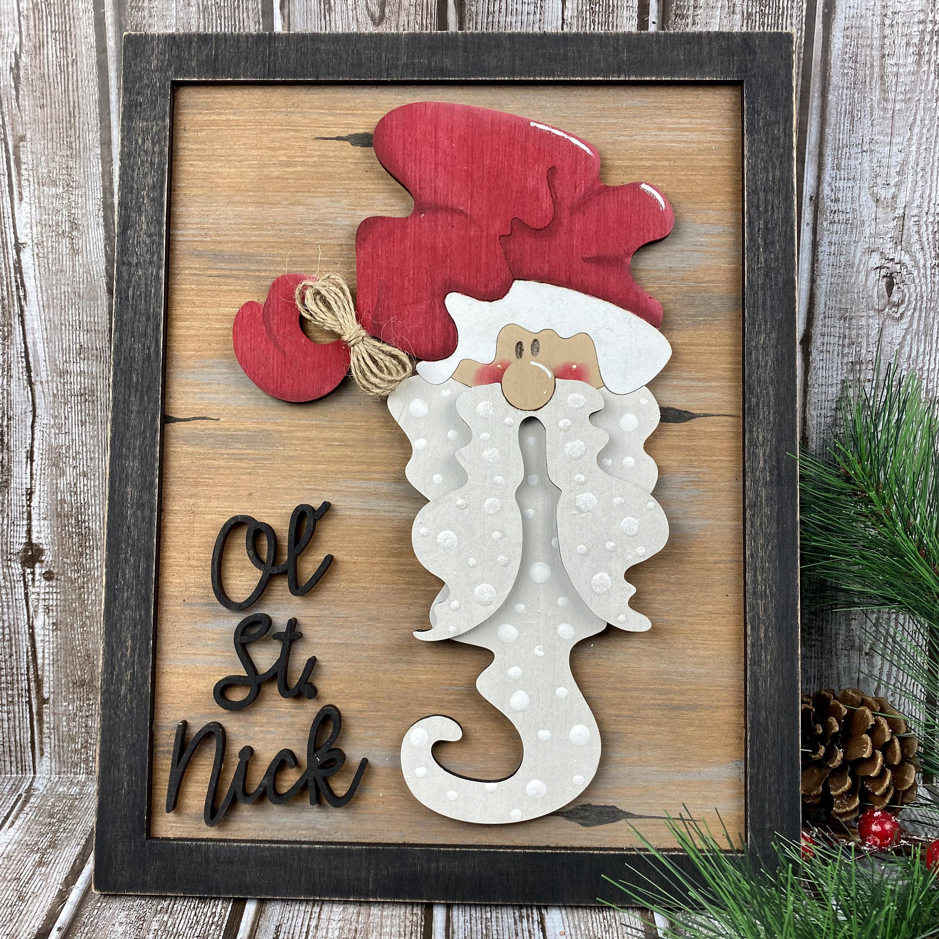 オールド セント ニック サンタ サイン SVG/レーザー カット/デジタル