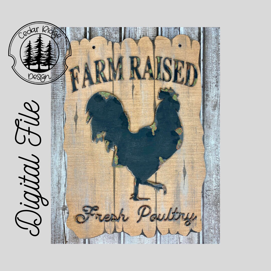 Poutry Sign Vintage Fresh Poultry Rooster Sign/svg/ LASER Cut/ Digital/antique ...