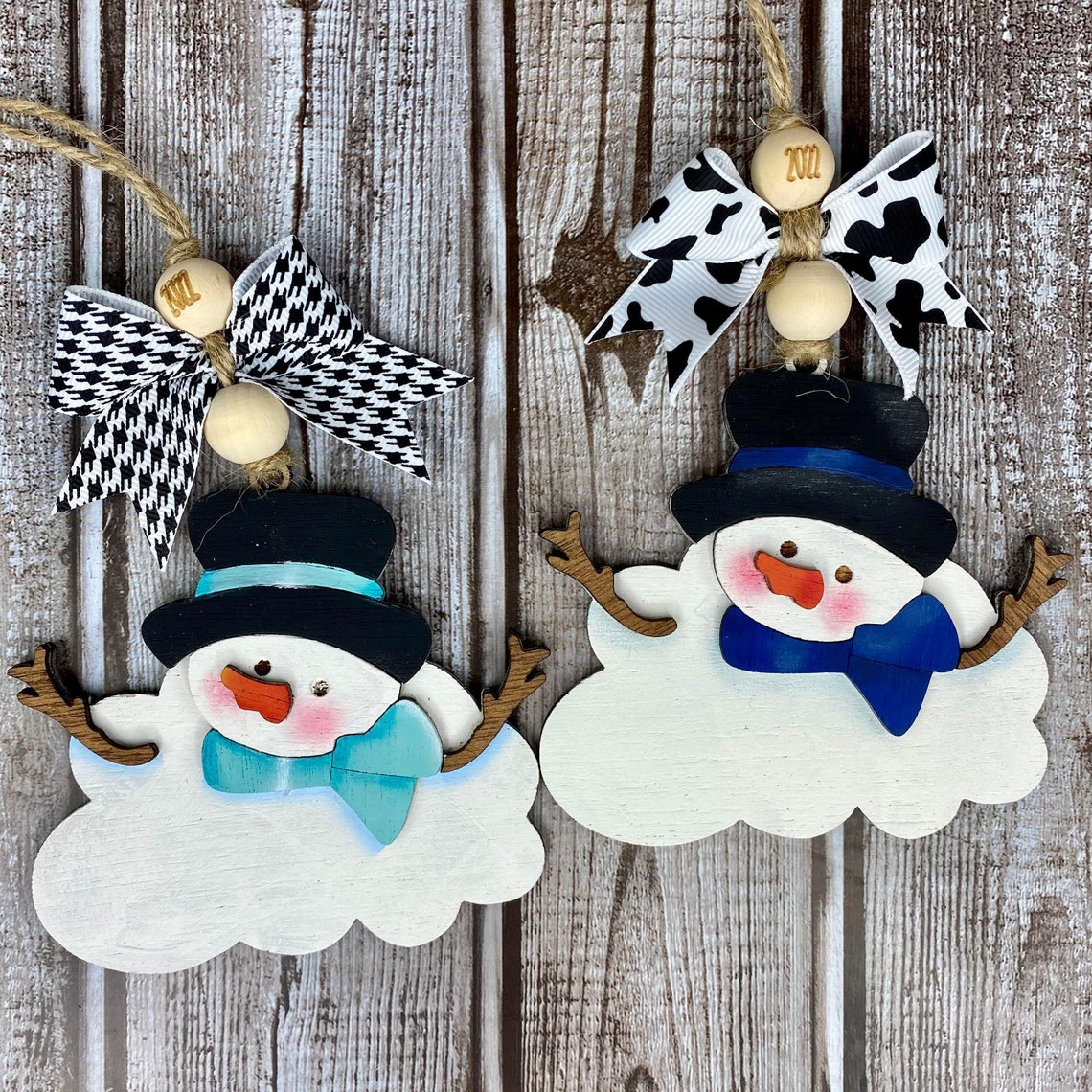 Melted Snowman Ornament/snowman Ornament Set/svg/ LASER Cut/ - Etsy