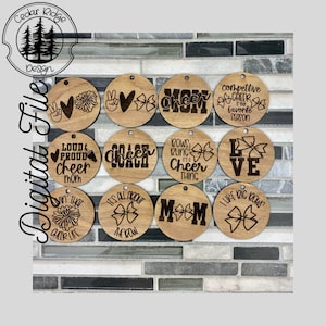 Competitive Cheer/Cheerleading Wristlet Keychain svg/SVG/LASER engraved/DIGITAL/Scrap Buster/Cheer Wristlet Keychain Disc Designs/ Glowforge image 1