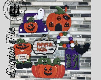 SVG/ LASER gesneden/ DIGITAAL/Pompoen Gnome/Halloween gelaagde lade set/pompoen gelaagde lade set/boerderij decor/Glowforge getest/Glowforge klaar