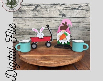 SVG LASER corte DIGITAL Gnomo de Pascua Un año de gnomos abril