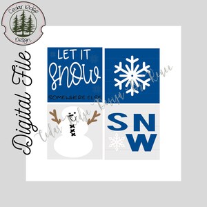 SVG/Laser cut/ DIGITAL/Leaning Ladder insert/Let it Snow/Snow/Winter/Glowforge Tested/Glowforge Ready