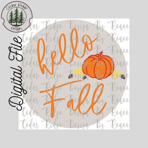 SVG/ LASER cut/ DIGITAL/Hello Fall Sign/Fall Decor/Door Sign/Glowforge Tested/Glowforge Ready
