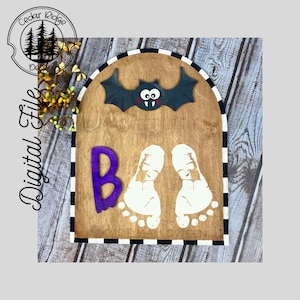 Halloween Footprint Keepsake/SVG/ LASER cut/ DIGITAL/Halloween Baby Gift/Baby Footprint/Infant Keepsake/Glowforge Tested/Lightburn Tested