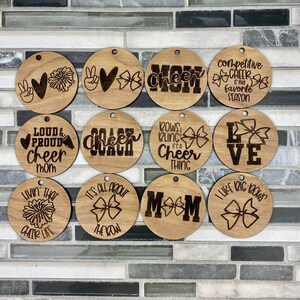 Competitive Cheer/Cheerleading Wristlet Keychain svg/SVG/LASER engraved/DIGITAL/Scrap Buster/Cheer Wristlet Keychain Disc Designs/ Glowforge image 2