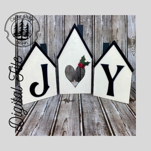 SVG/ LASER cut/ DIGITAL/Christmas House Shelf Sitter/Christmas Tea Light House/Christmas  Shelf Sitter/Glowforge Tested/Glowforge Ready