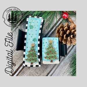 Christmas Tree Claw Clip/SVG/ LASER cut/ DIGITAL/Christmas Tree/ Christmas Claw Hair Clip/Hair Accessories/Glowforge Tested/Lightburn Tested
