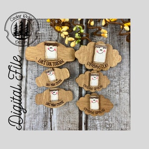 S&#39;mores Hair Clip/SVG/ LASER cut/DIGITAL/Mommy and Me Alligator Hair Clip/Fall Hair Accessories/Glowforge Ready/Lightburn Tested