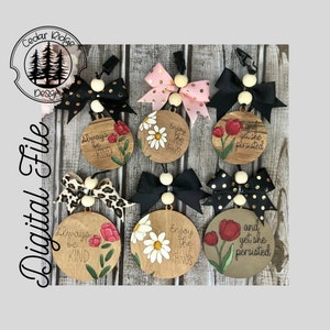 Floral Car Charm/Car Diffuser/Air freshener/Vent Clip/SVG/ LASER cut/ DIGITAL/Re-Scentable Car Freshie /Bag tag/Car Charm/Glowforge Tested