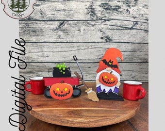 SVG EPS Laser DIGITAL Halloween Gnome A Year of Gnomes October