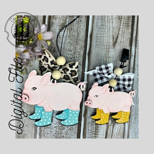 Piglet in Boots Car Charm/Car Diffuser/Air freshener/Vent Clip/SVG/ LASER cut/ DIGITAL/Re-Scentable Car Freshie /Bag tag/Glowforge Ready