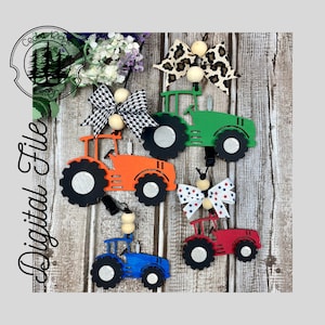 Farm Tractor Car Charm/Car Diffuser/Air freshener/Vent Clip/SVG/LASER File / DIGITAL/Re-Scentable Car Freshie/Bag tag/Car Charm/Glowforge