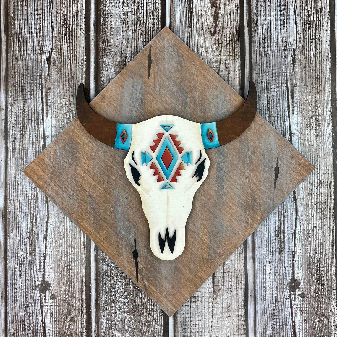 Aztec Bull / Aztec Bull Sign Trio/svg/ LASER Cut/ Digital/western Wall ...