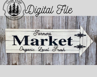 Vintage Farmers' Market Sign SVG/Vintage Style Sign/ Vintage Style Wall Decor/ LASER cut/Door Sign/Glowforge Tested/Glowforge Ready